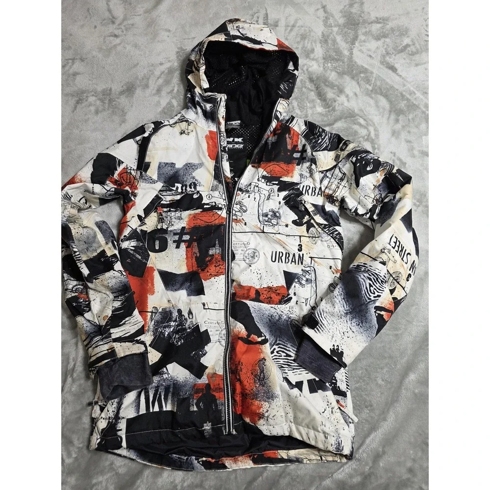 WK Interact x Ride Snowboards Men's Small All Over Print Full Zip Hooded Jacket